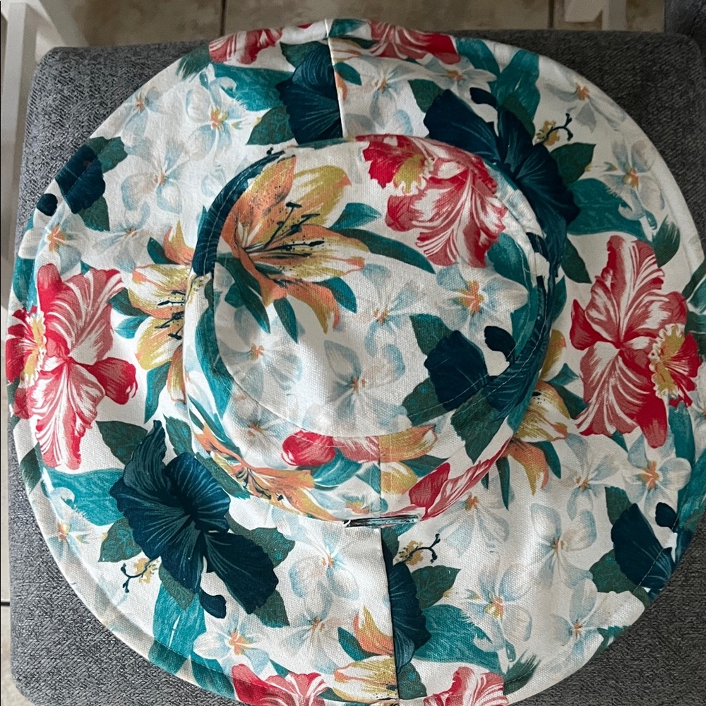 O'Neill Floral Hat with Red, Green, and Yellow Accents